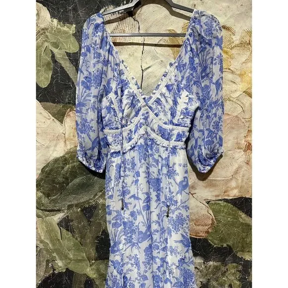 New Free People You're A Jewel Printed Maxi Dress Size Large - Picture 5 of 7